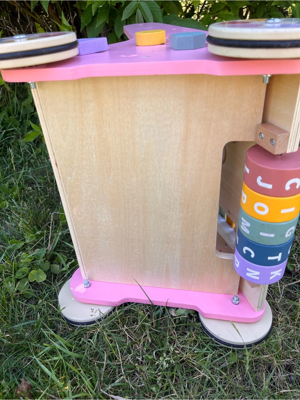 Wooden Baby Walker Activity Push Toy - Pink - Picture 7 of 7